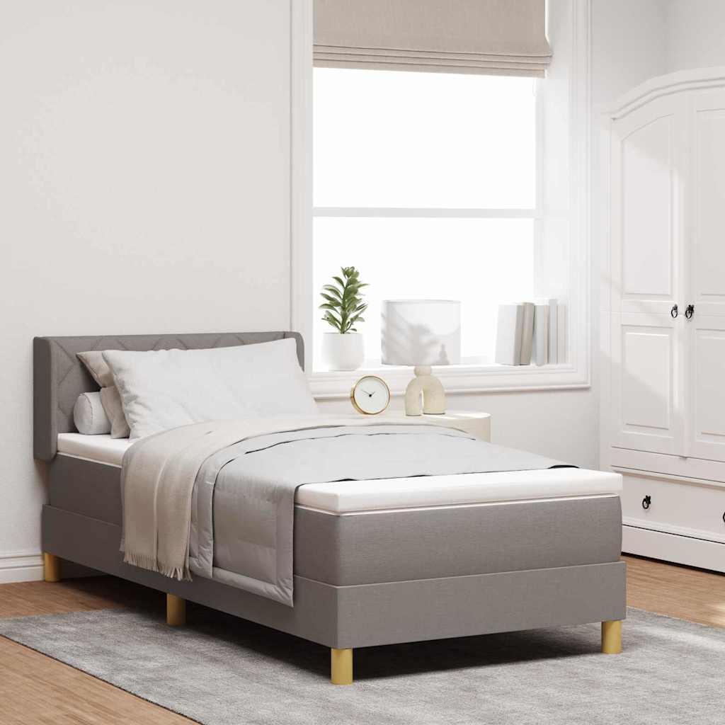 Kontinentalseng med madras Gråbrun 190 x 90 cm Polyester billede