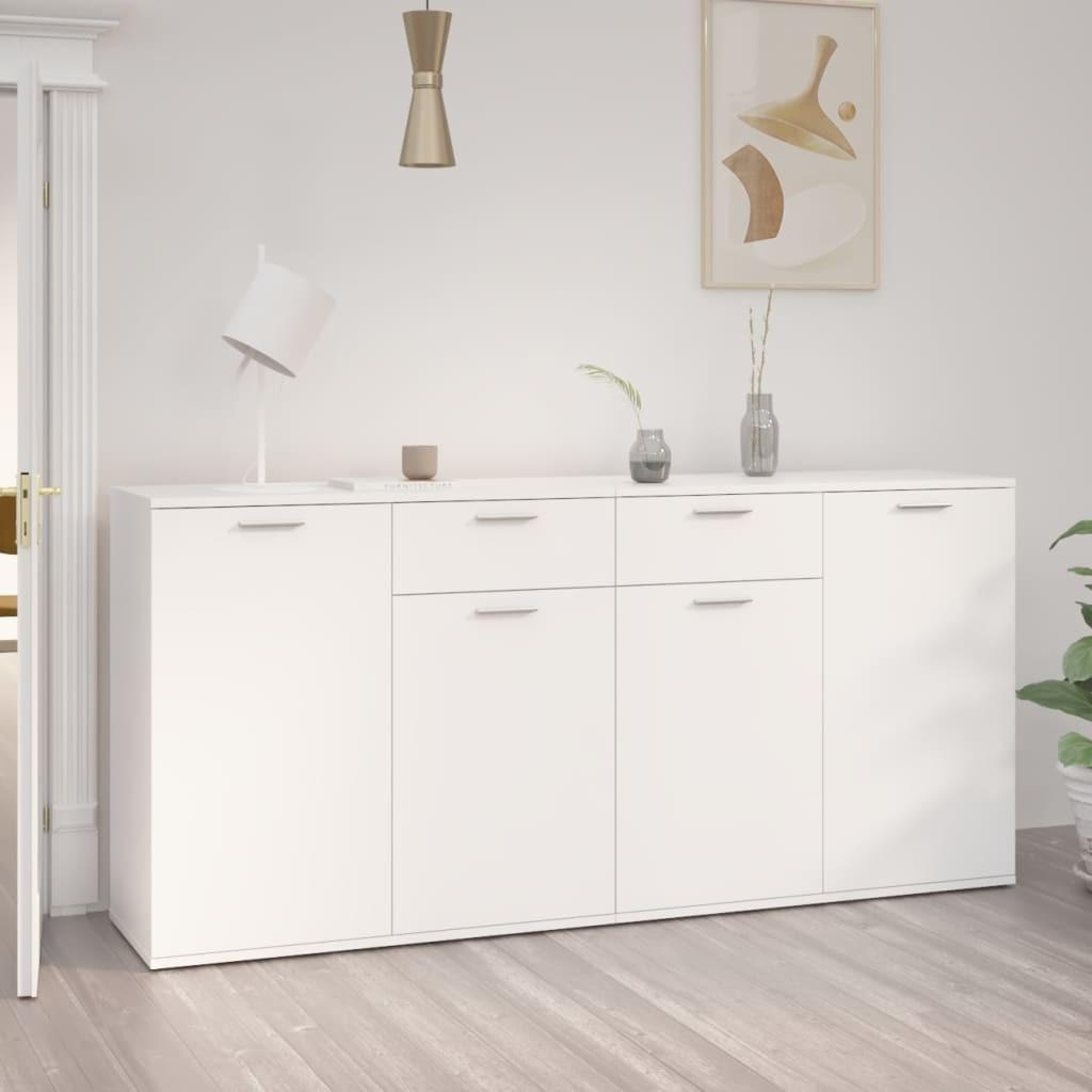 Skænk 160x36x75 cm spånplade hvid