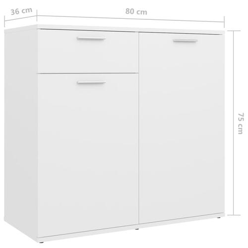 Skænk 160x36x75 cm konstrueret træ hvid
