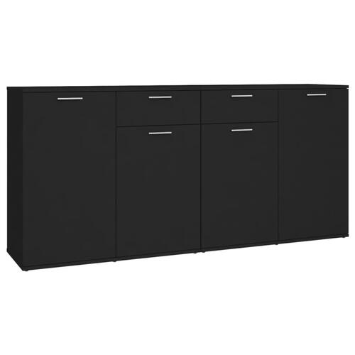Skænk 160x36x75 cm konstrueret træ sort