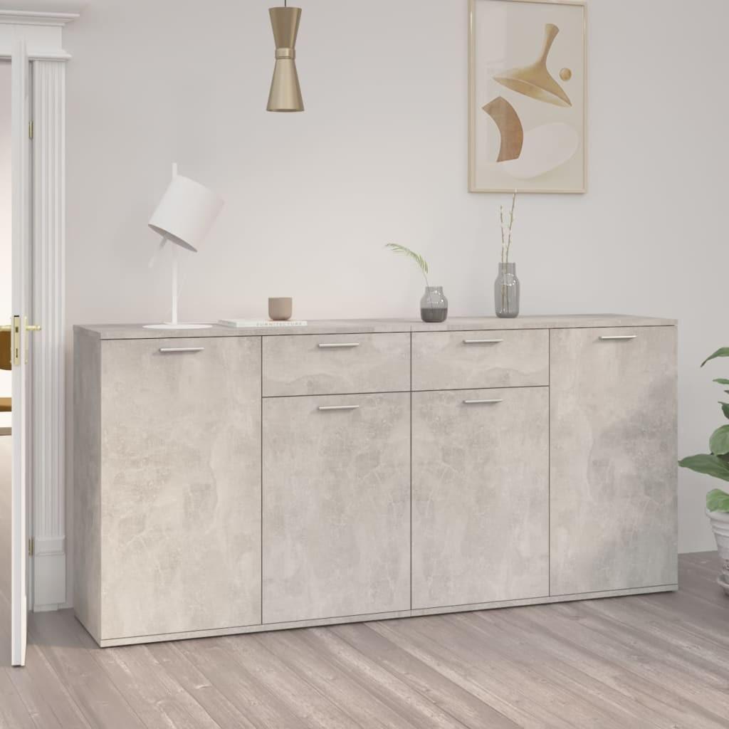Skænk 160x36x75 cm konstrueret træ betongrå billede