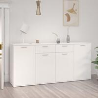 Skænk 160x36x75 cm konstrueret træ hvid højglans