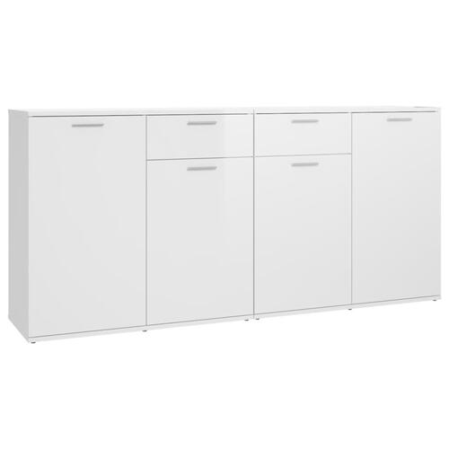 Skænk 160x36x75 cm konstrueret træ hvid højglans
