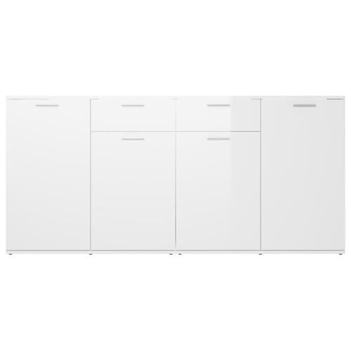 Skænk 160x36x75 cm konstrueret træ hvid højglans