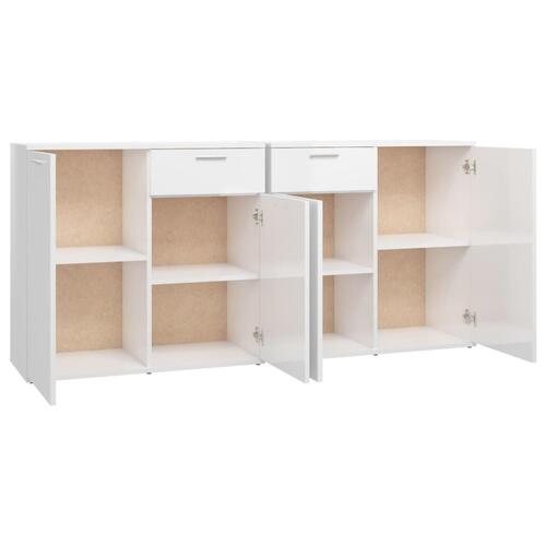 Skænk 160x36x75 cm konstrueret træ hvid højglans