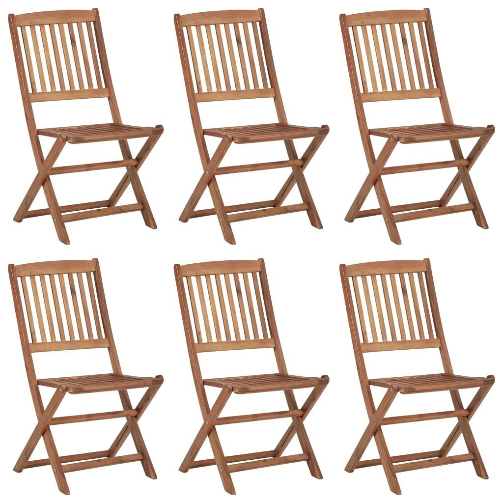 Foldbare havestole 6 stk. massivt akacietræ