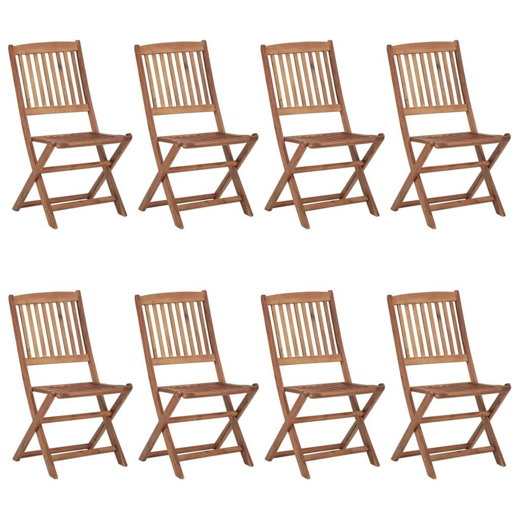 Foldbare havestole 8 stk. massivt akacietræ