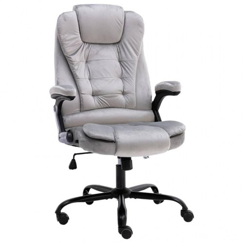 Kontorstol fløjl lysegrå