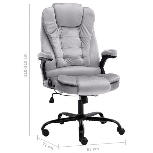 Kontorstol fløjl lysegrå