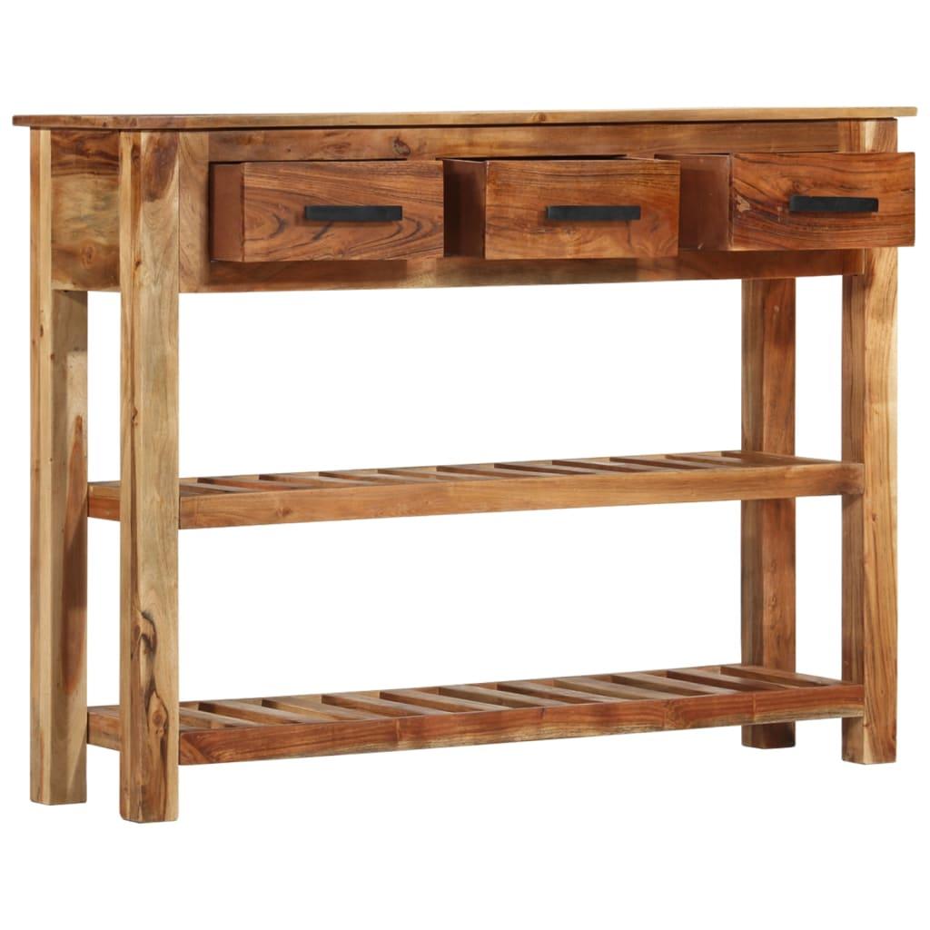 Skænk med 3 skuffer 110x35x80 cm massivt træ billede