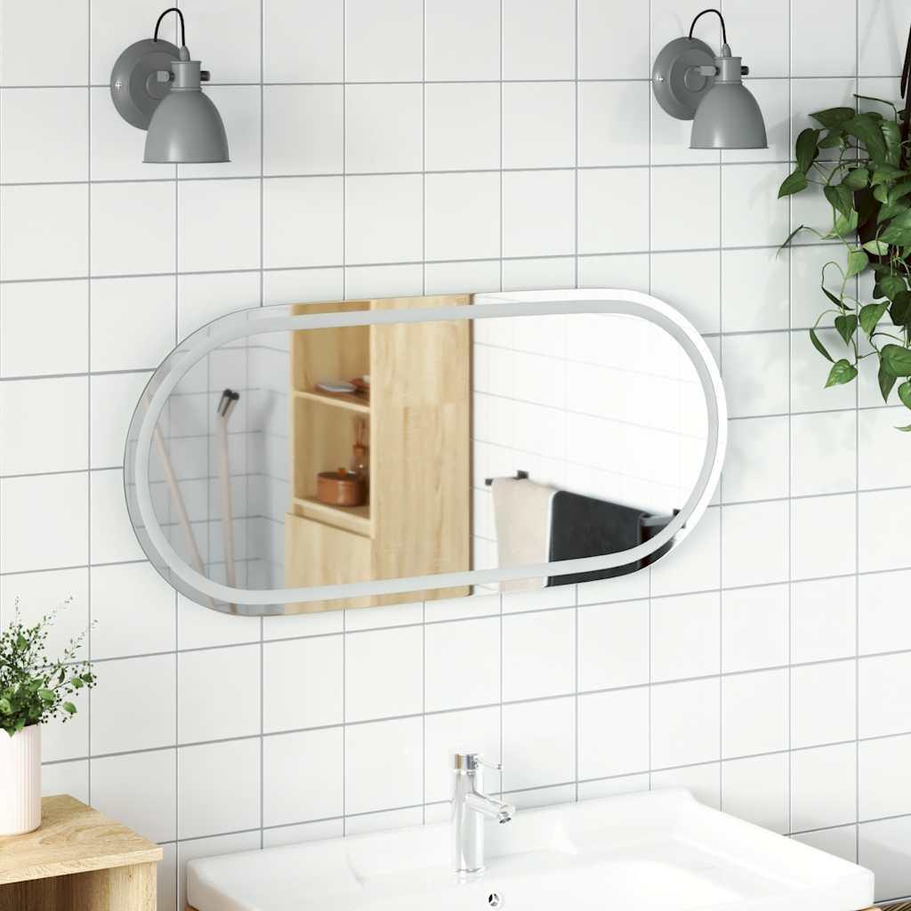 LED-badeværelsesspejl 100x45 cm oval billede