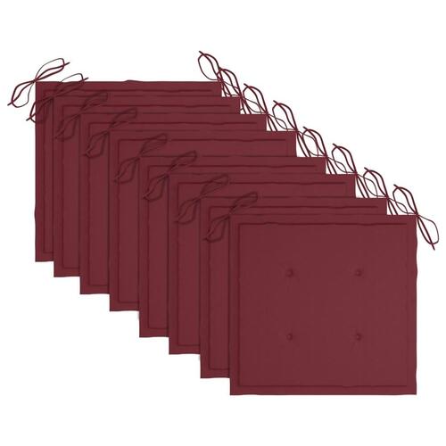 Foldbare havestole 8 stk. med hynder massivt akacietræ