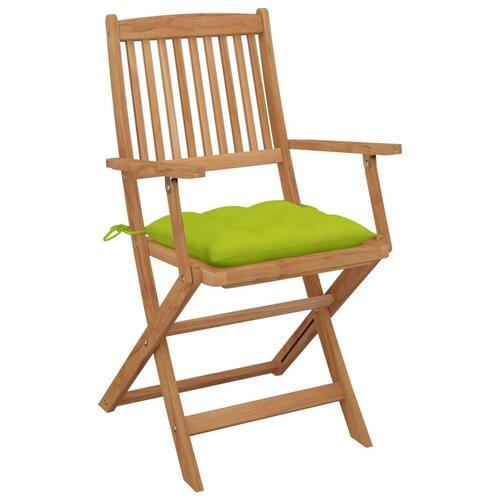 Foldbare havestole 8 stk. med hynder massivt akacietræ