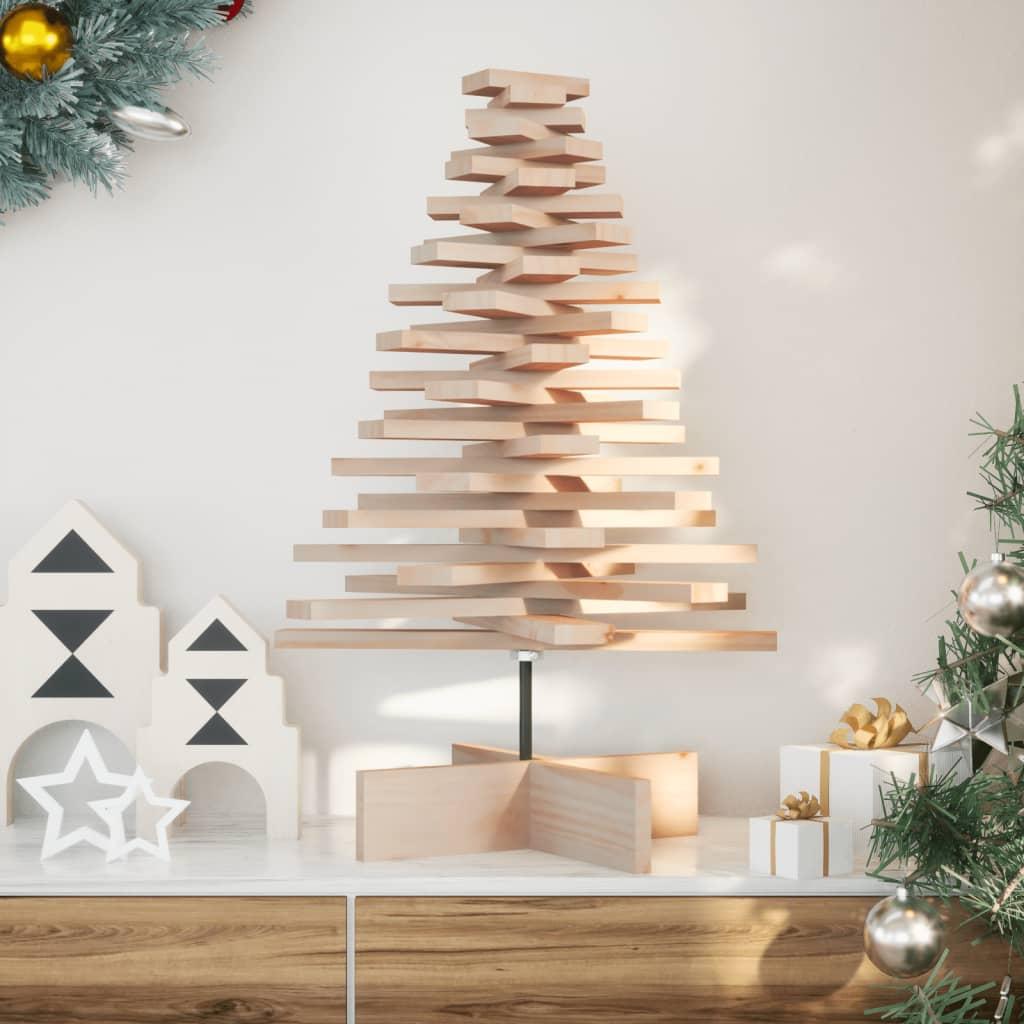 Dekorativt juletræ 80 cm massivt fyrretræ billede