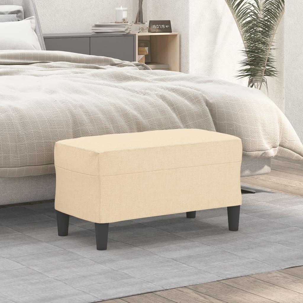 Bænk 70x35x41 cm stof cremefarvet billede