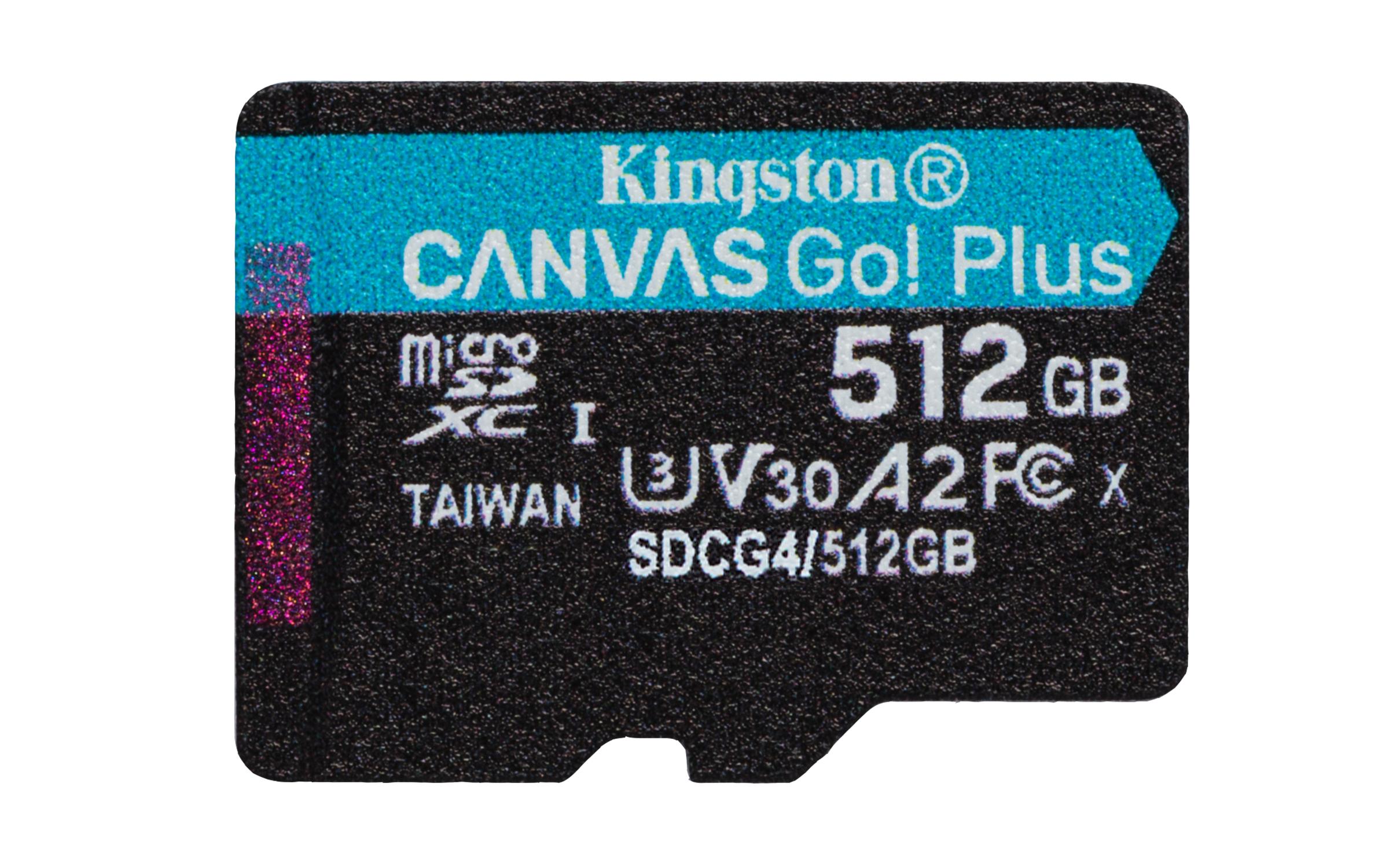 MicroSD hukommelseskort Kingston Canvas Go! Plus 512 GB - 200 MB/s billede