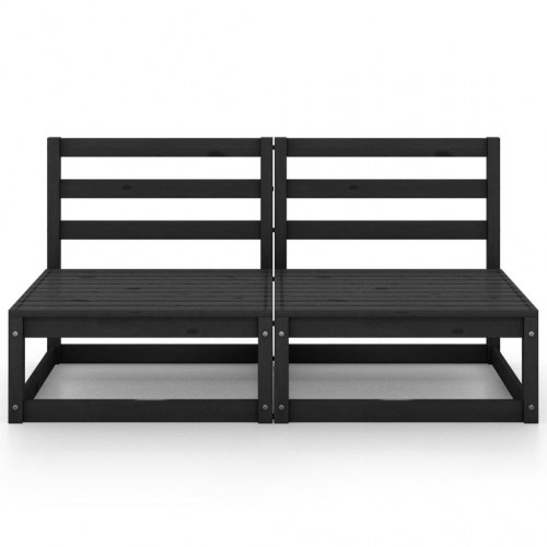 2-personers havesofa massivt fyrretræ sort
