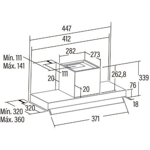 Emhætte indbygning Cata ARMONIA45X - stål, 45 cm