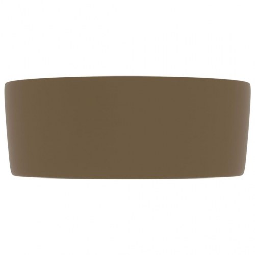 Rund håndvask i keramik 40 × 15 cm - mat cremefarvet