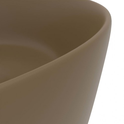 Rund håndvask i keramik 40 × 15 cm - mat cremefarvet