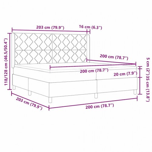 Kontinentalseng med hovedgærde 200 x 200 cm mørkegrøn fløjl