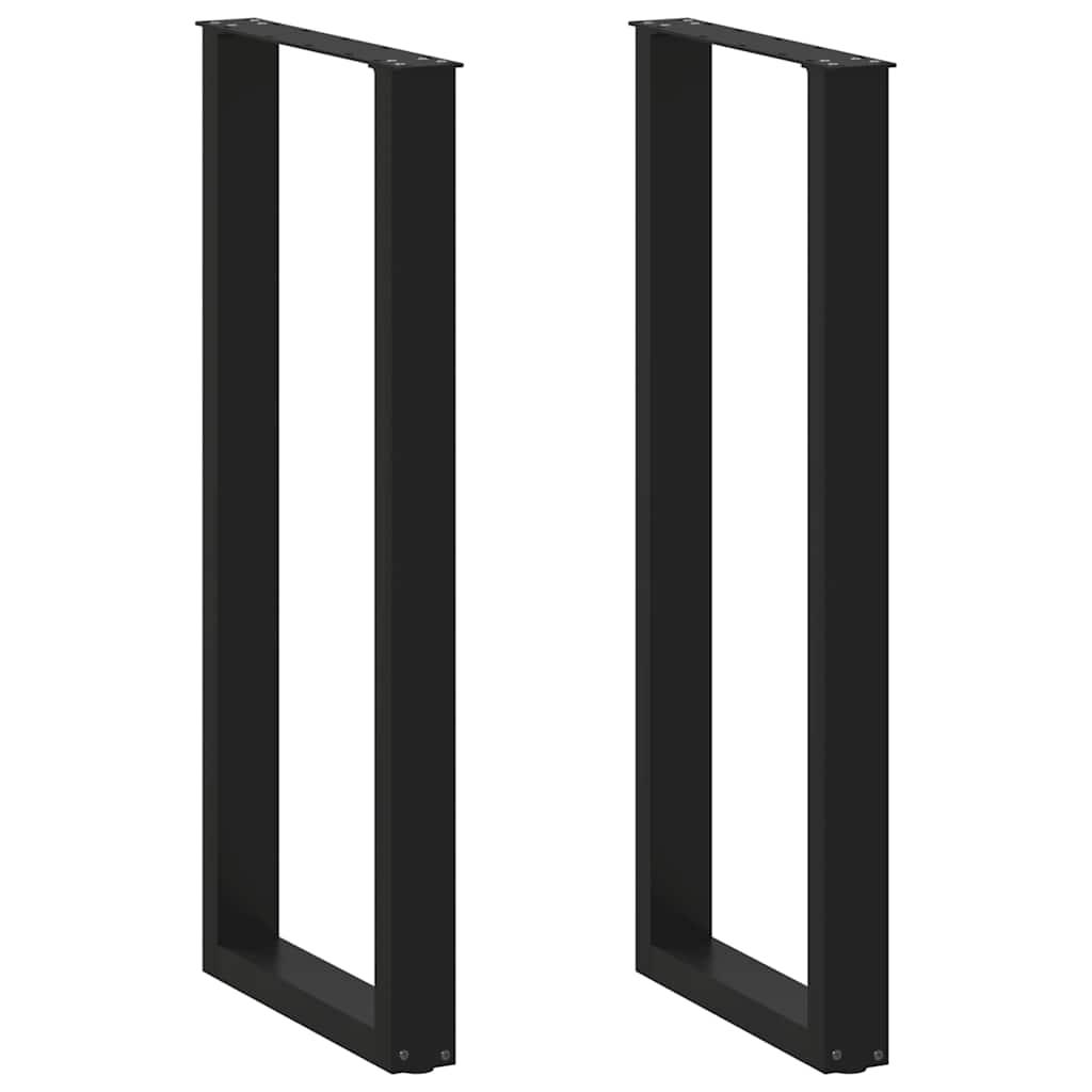 Barbordsben U-formet 2 stk. sort 40x(110-111) cm stål billede
