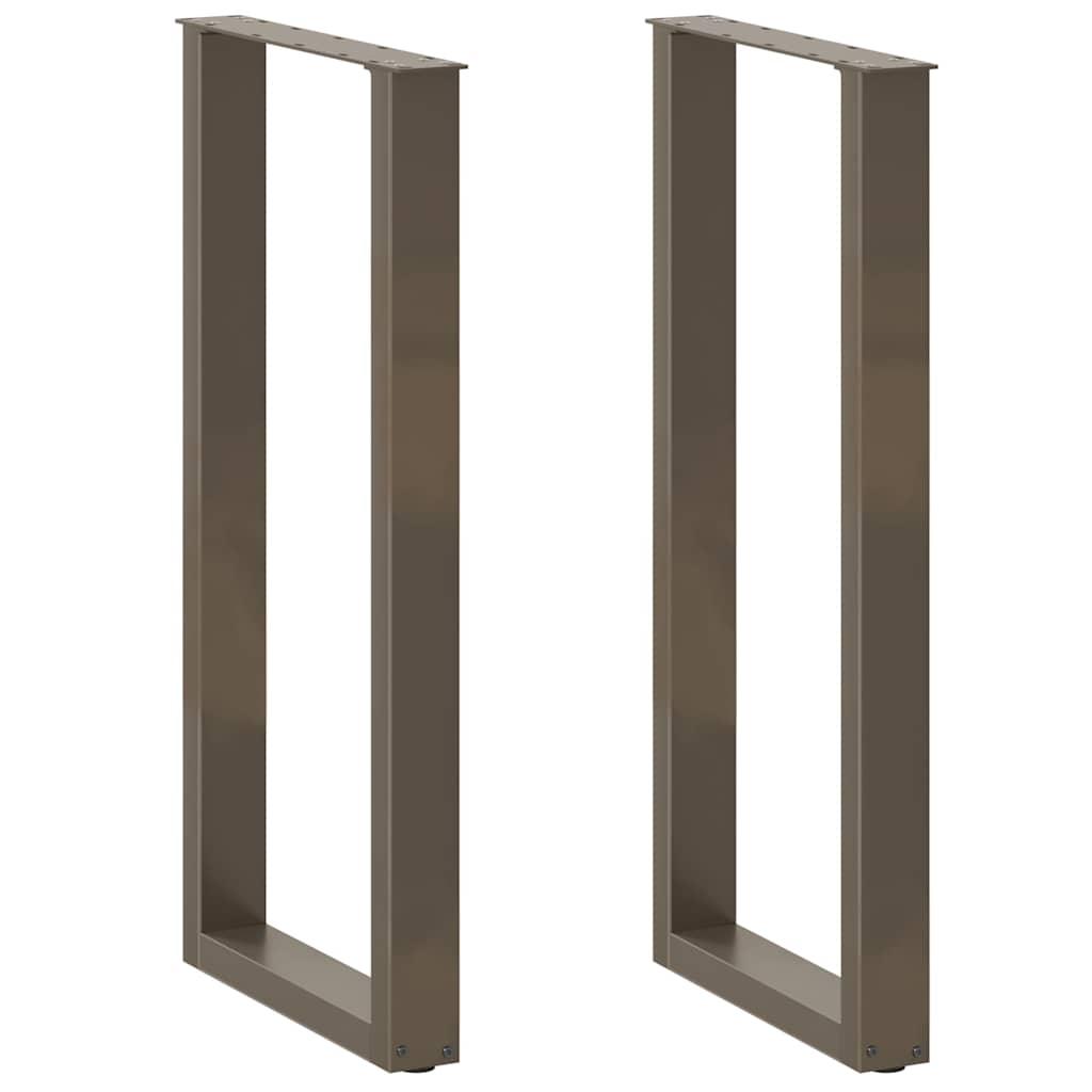Barbordsben U-formet 2 stk. naturstål 50x(100-101) cm stål billede