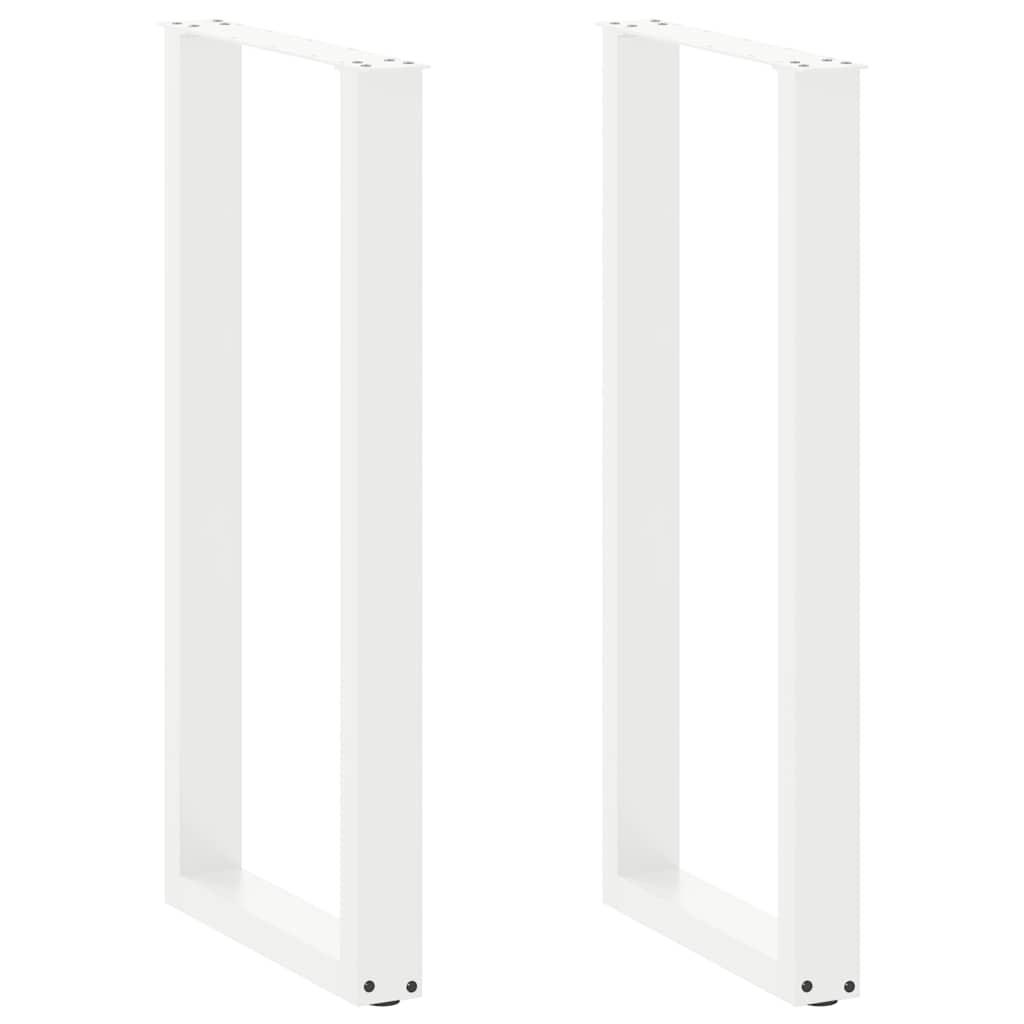 Barbordsben U-formet 2 stk. hvid 50x(100-101) cm stål billede