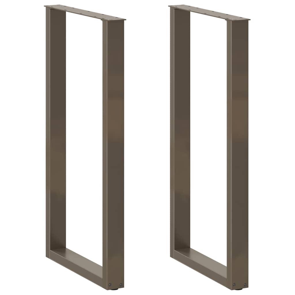 Barbordsben U-formet 2 stk. naturstål 60x(110-111) cm stål billede