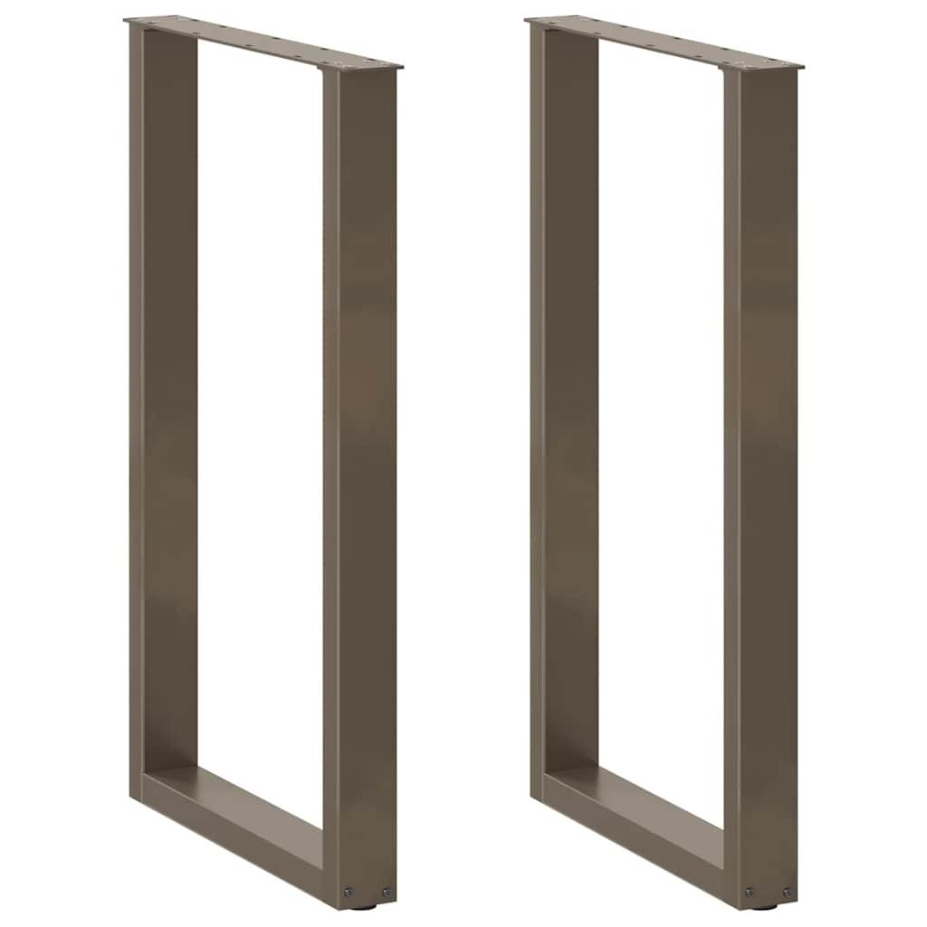 Barbordsben U-formet 2 stk. naturstål 60x(100-101) cm stål billede
