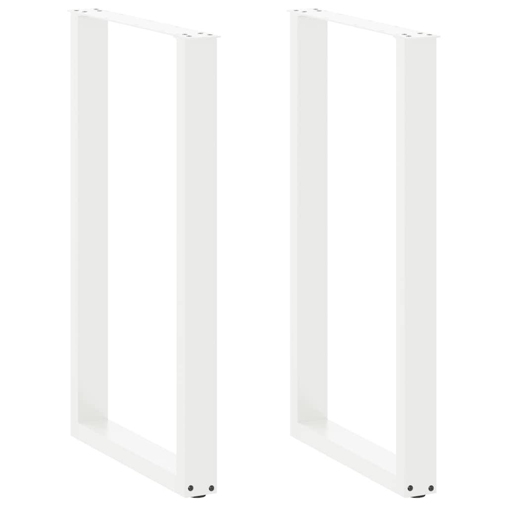 Barbordsben U-formet 2 stk. hvid 60x(100-101) cm stål billede
