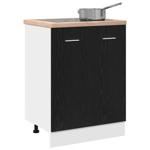 Bundskab i sort eg 60×46×81,5 cm - ingeniørtræ