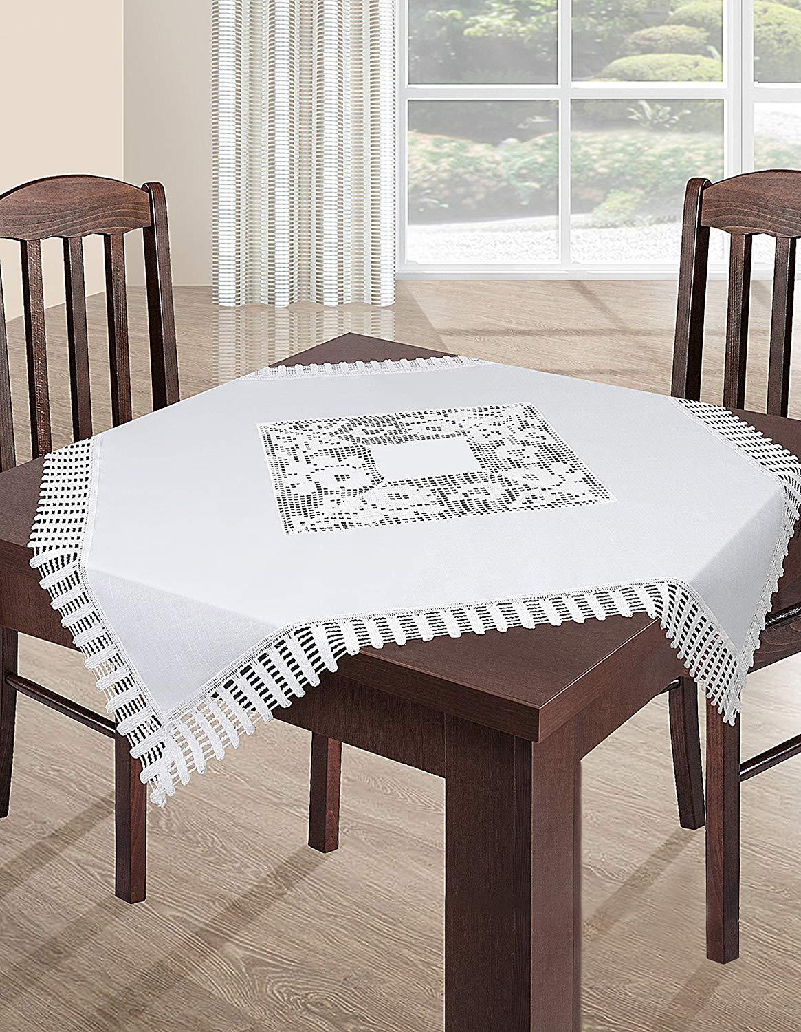 Dug hvid broderet 150×220 cm - Decor Tephani Old Collections billede