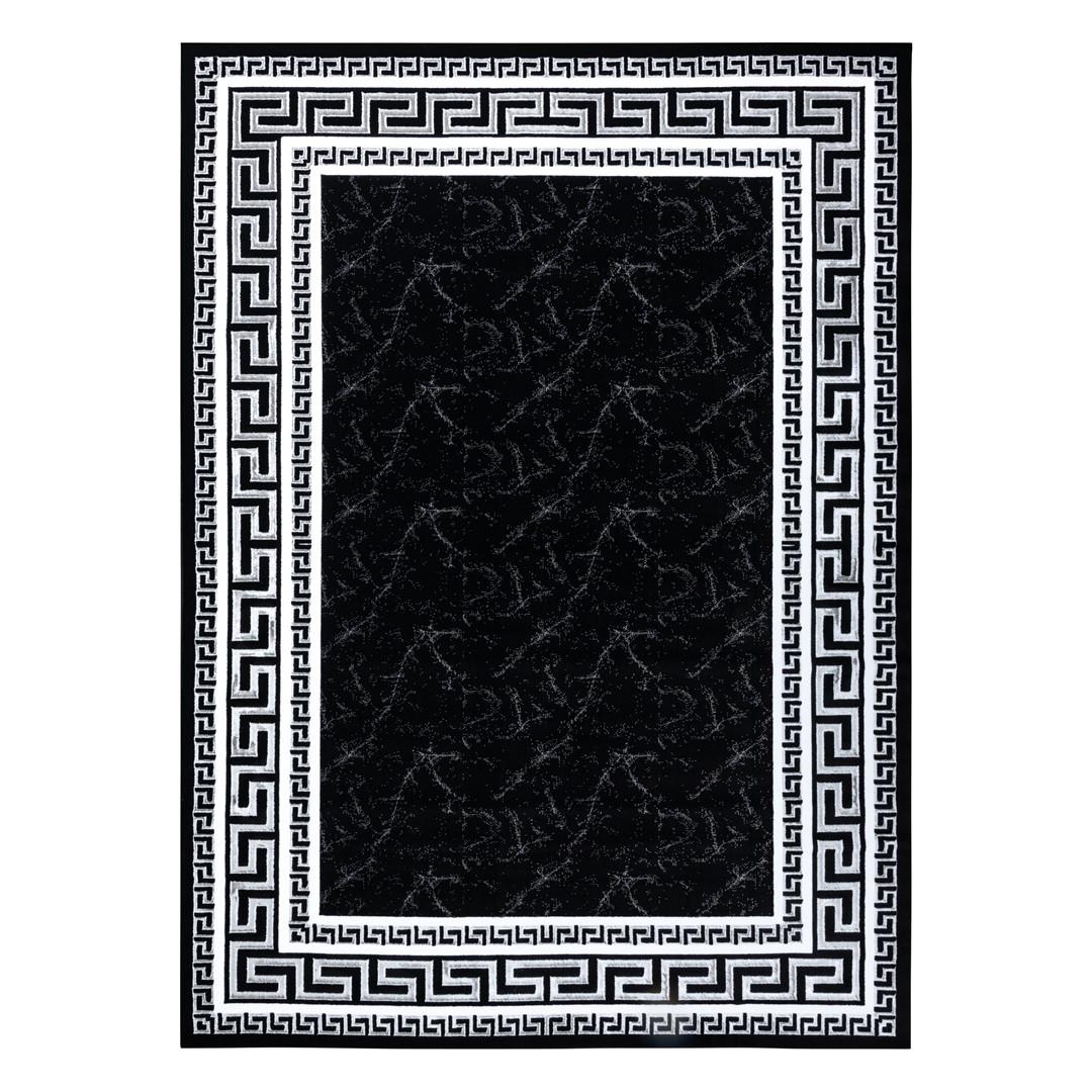 Gulvtæppe løber Hakano Mosse Frame – sort 70×250 cm billede