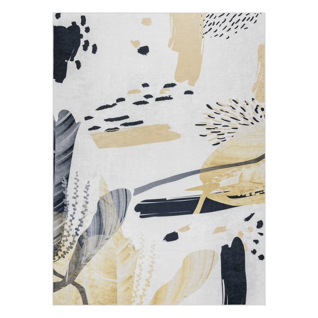 Gulvtæppe - Hakano ARLEN ABSTRACT1, hvid, 80×150 cm billede
