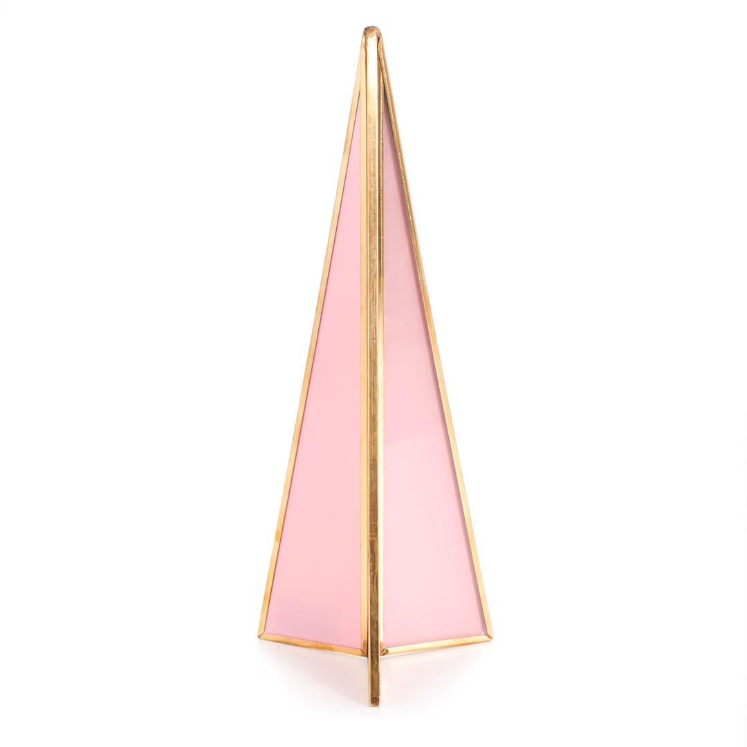 Makeup organizer AmeliaHome Fir - smykke- og kosmetikholder, rosa glas/metal, 25 cm billede