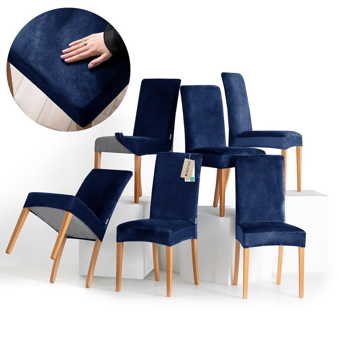 Sofabetræk RESTILO Sento - indigo, glat, klassisk billede