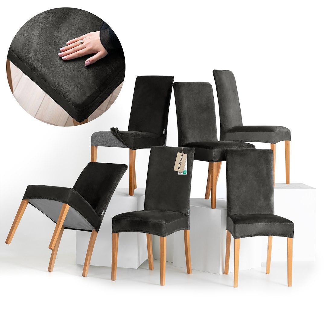 Sofaovertræk - RESTILO Sento, lys stålfarve, glat klassisk billede