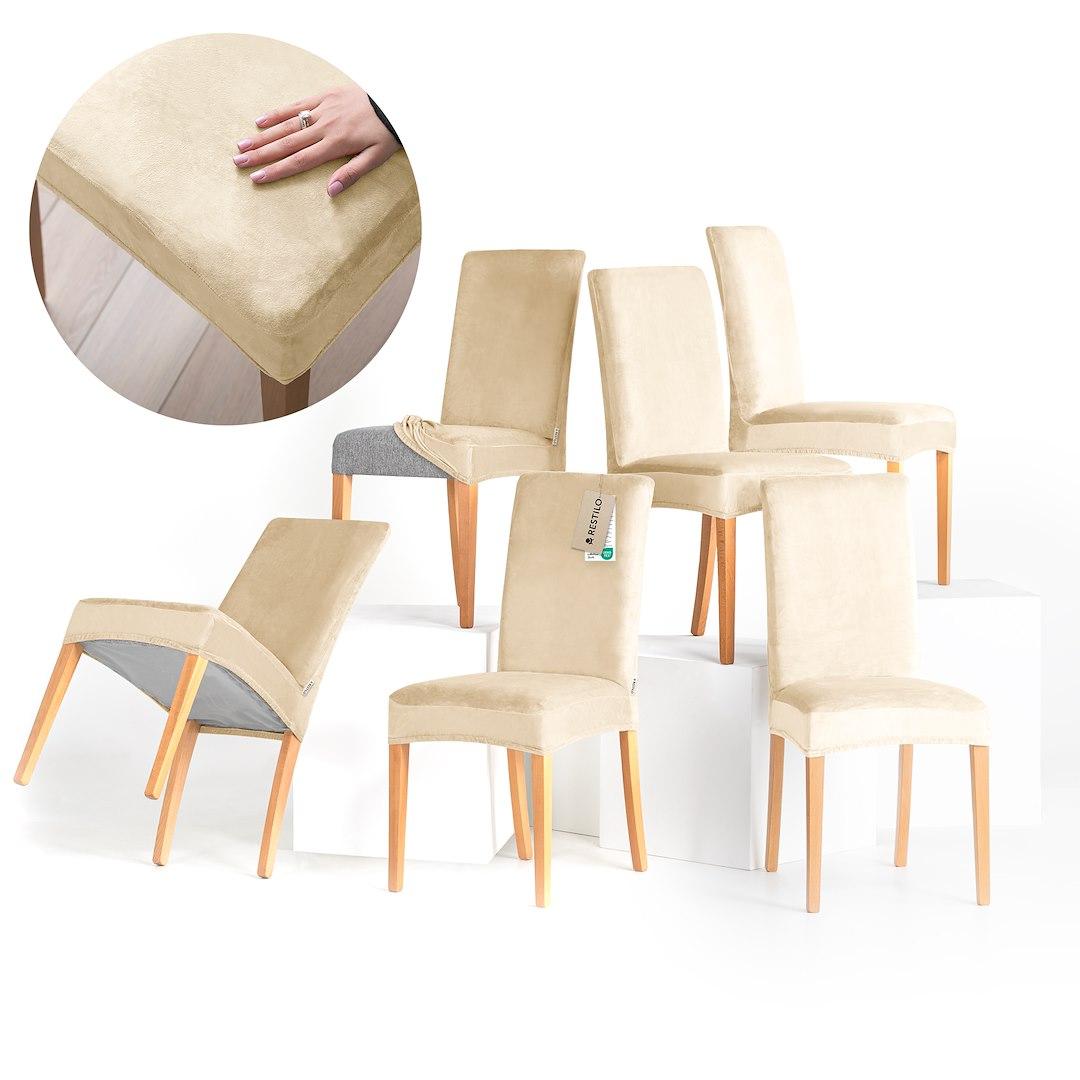 Sofaovertræk - RESTILO Sento, lys beige, glat, klassisk billede