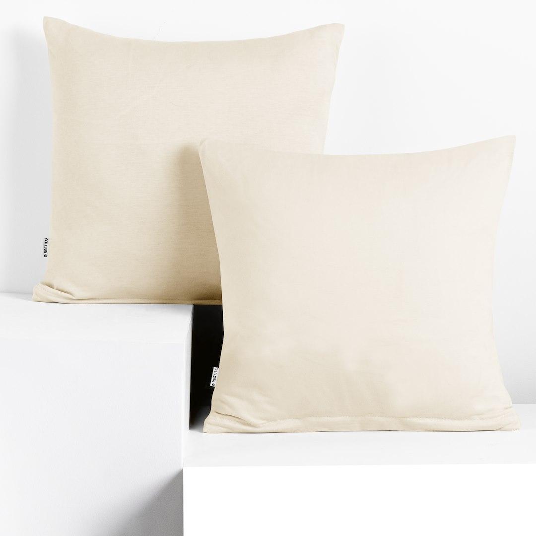 Pudebetræk 80x80 jersey - DecoKing AMBER, lys beige, klassisk billede