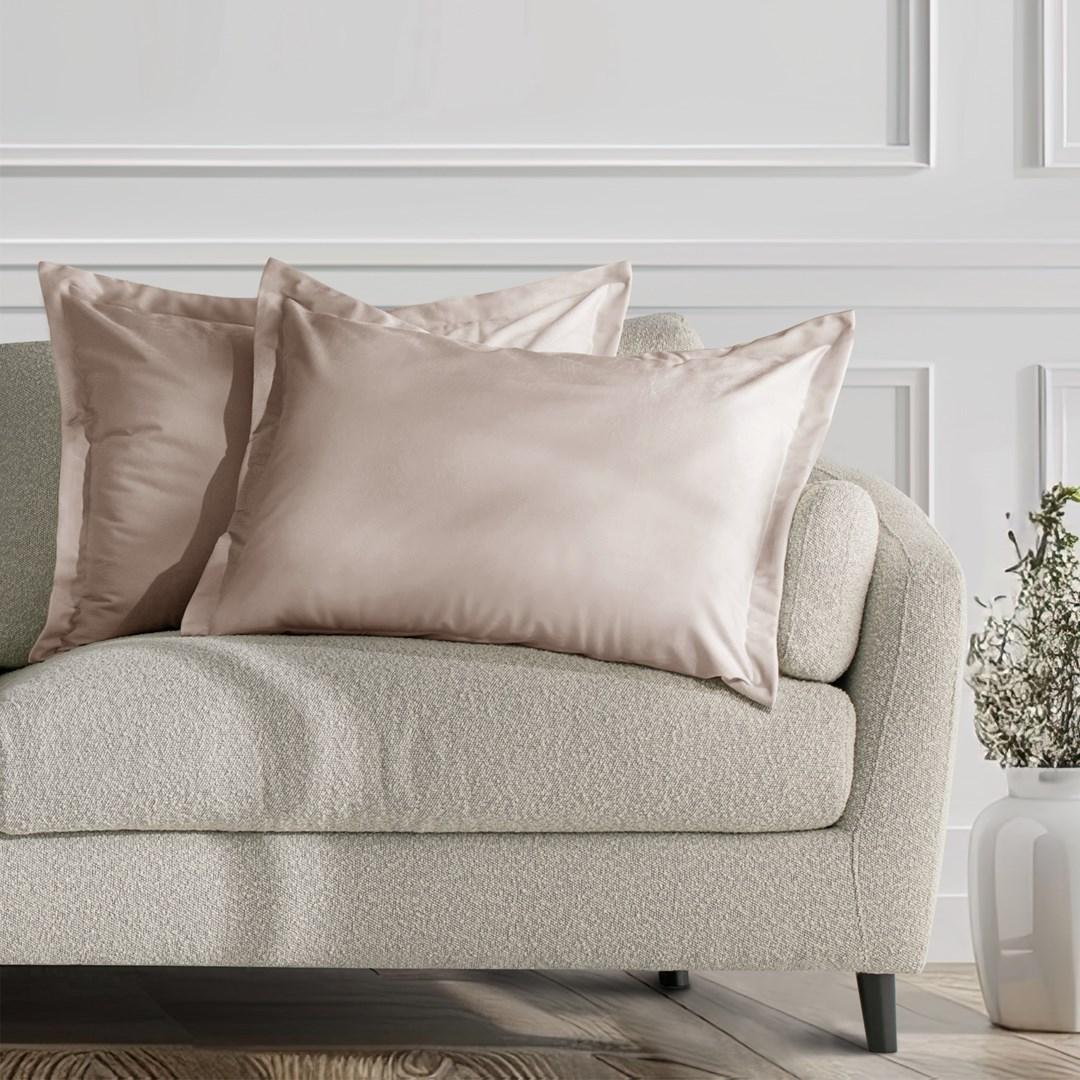 Pudebetræk fløjl 50×70 cm - lys beige, sæt af 2 (RESTILO) billede