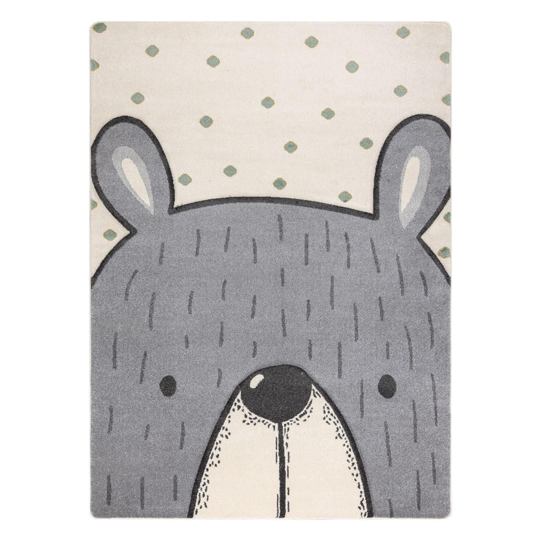 Gulvtæppe til børneværelse Hakano Tinies Bear - creme/grå 160×220 cm billede