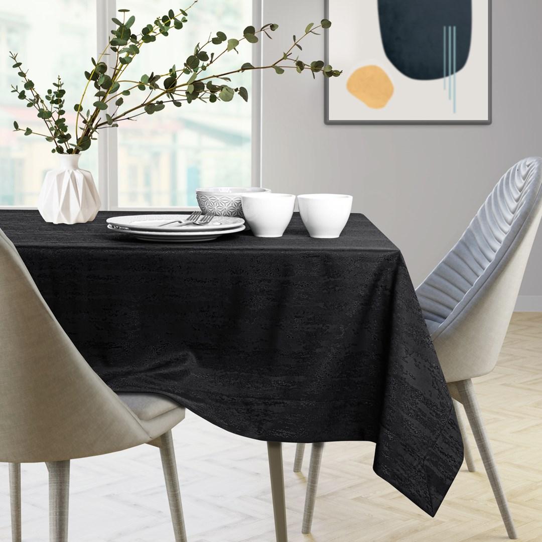 Dug rund sort 100 cm - AmeliaHome Vesta, præget billede