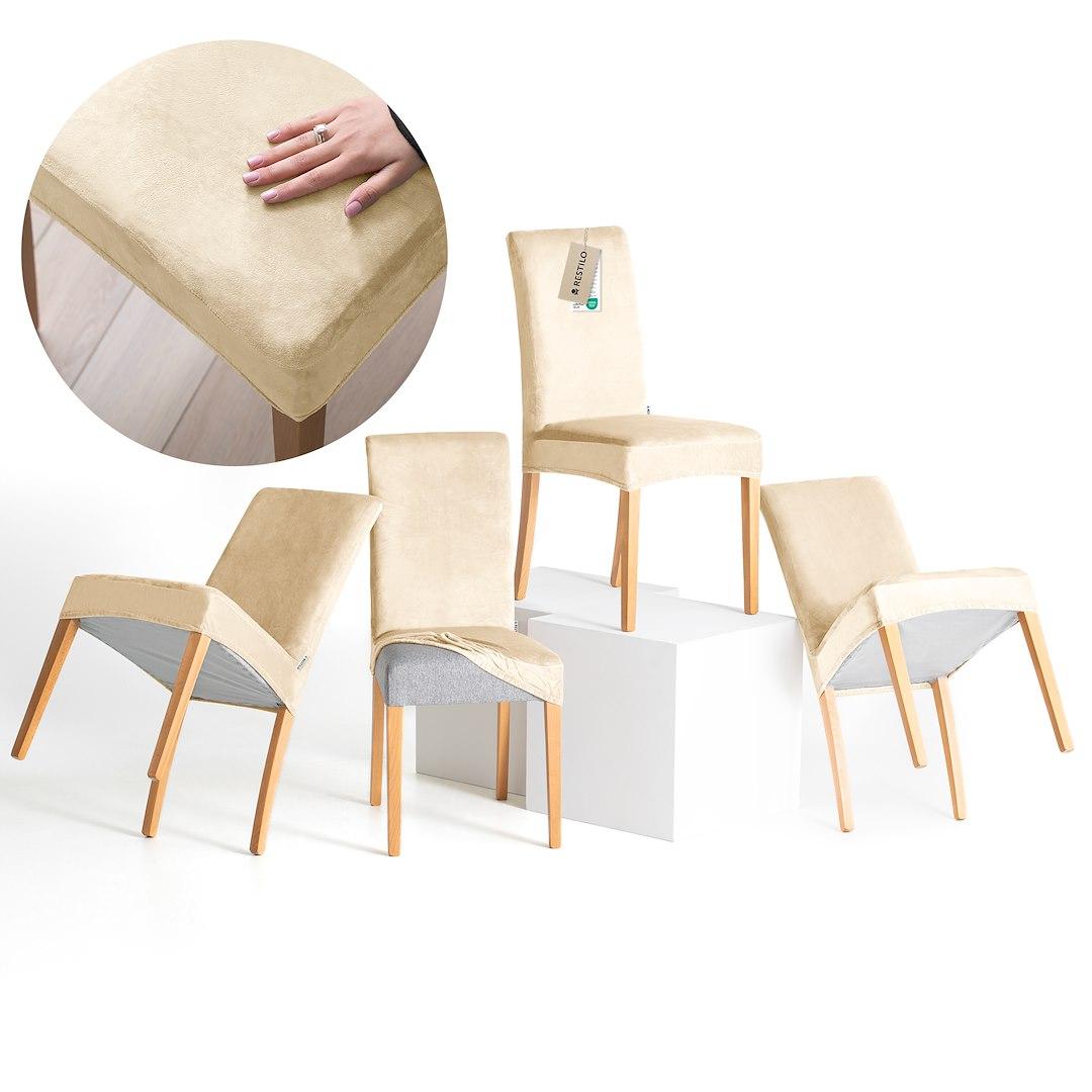 Sofaovertræk - RESTILO Sento, lys beige, glat, klassisk billede