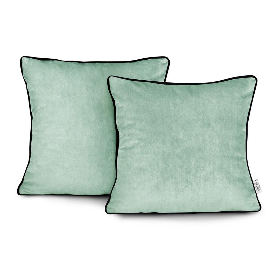 Pudebetræk velour 45x45 mintgrøn - AmeliaHome (sæt af 2) billede