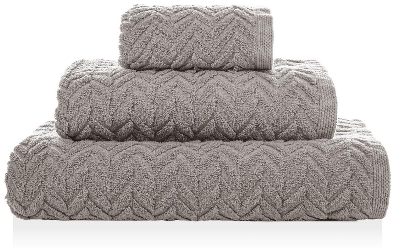 Håndklæde Sorema Chevron 70×140 - grå, 100 % bomuld billede