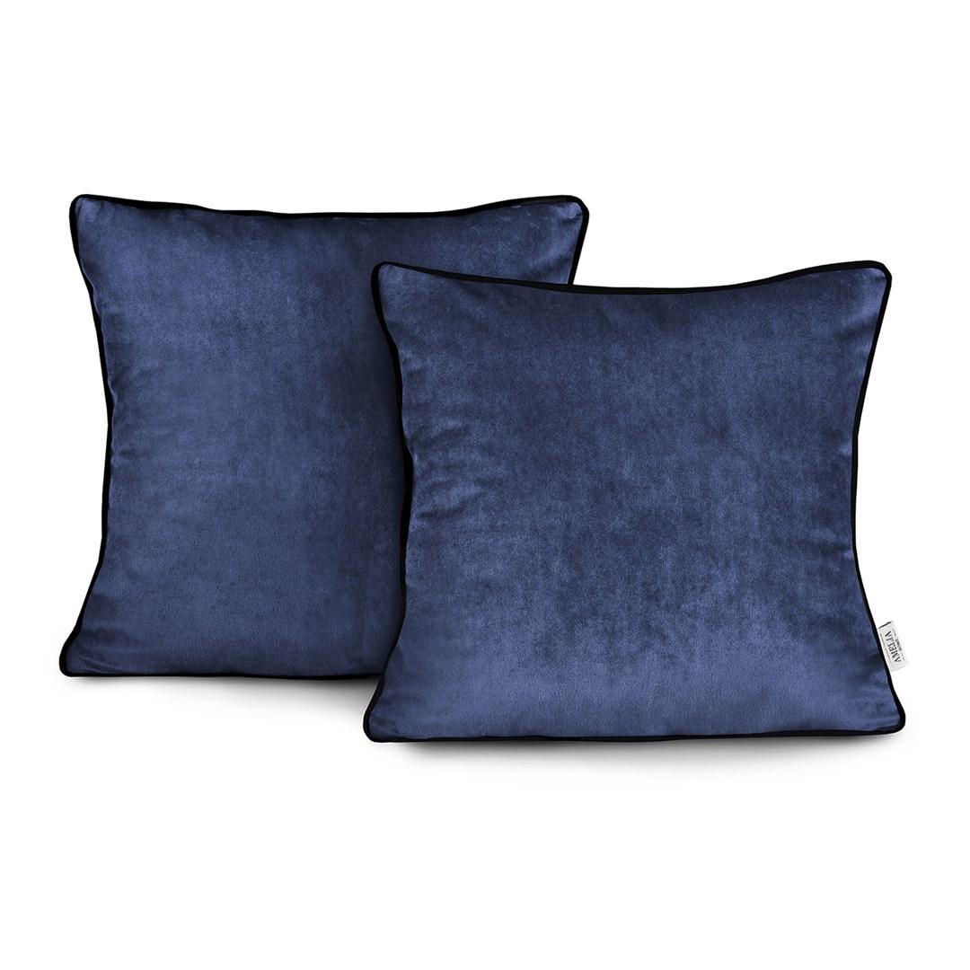 Pudebetræk fløjl 45x45 - indigo (sæt af 2) AmeliaHome billede