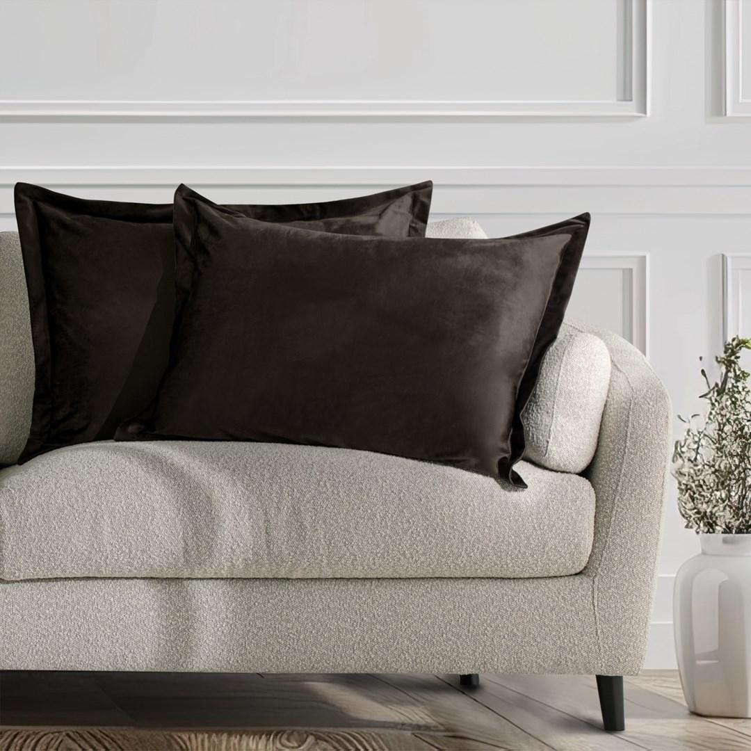 Pudebetræk i fløjl 50×70 cm - brun, glamour - AmeliaHome (2 stk.) billede
