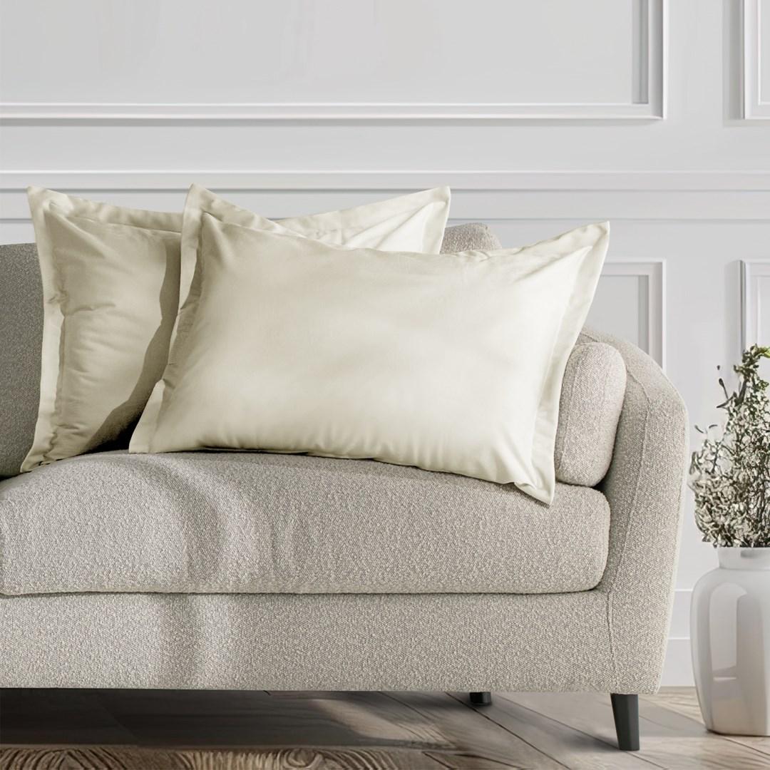 Pudebetræk fløjl 50×70 cm - creme, sæt af 2 - AmeliaHome billede