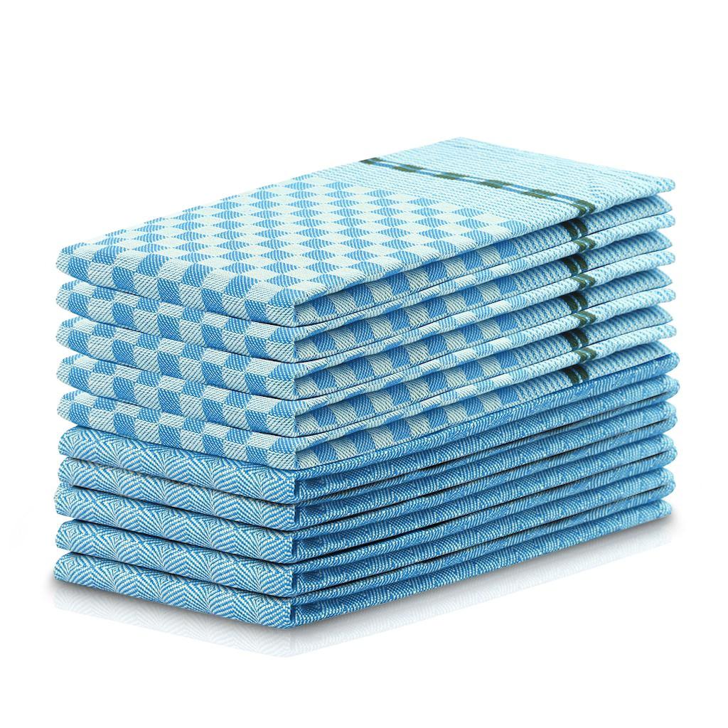 Viskestykker Louie – blå, klassisk mønster, 50×70 cm, 10-pak